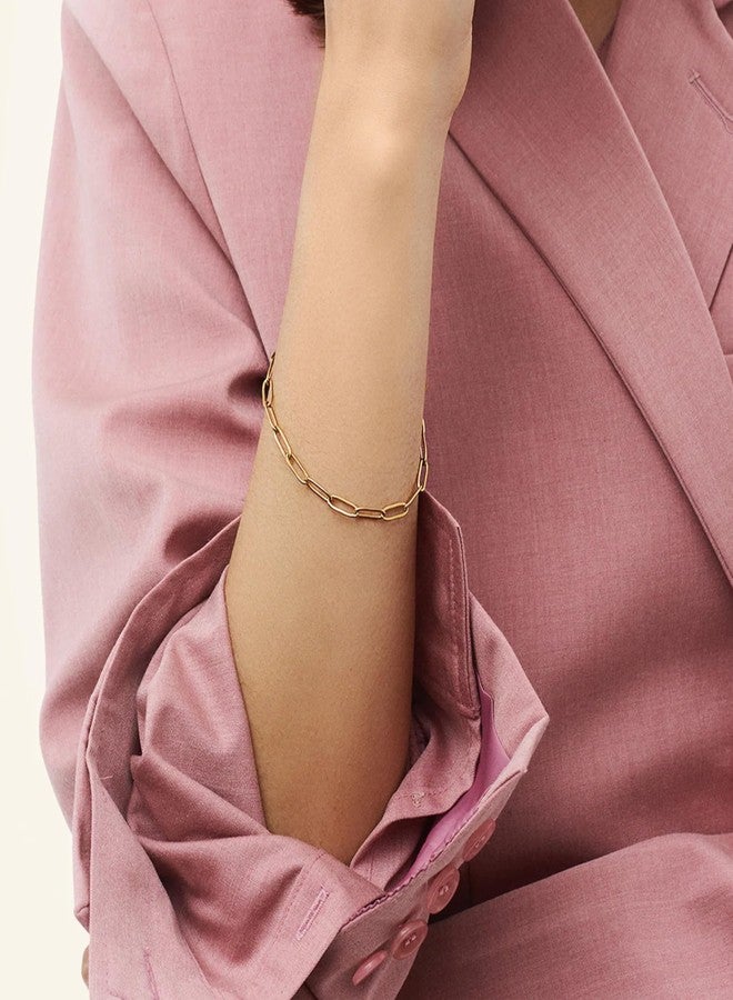 Hey Harper Gold Bracelet For Women Trendy - 14K Gold Dainty Snake Herringbone Bracelet - Waterproof Sweatproof Non Tarnish Jewelry Gift for Women and For Everyday - Image 2